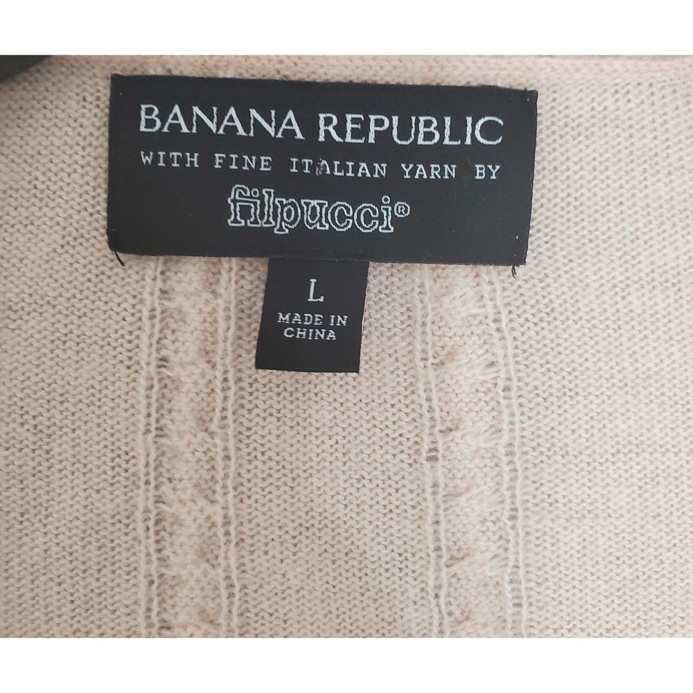 Banana Republic Filpucci Button Down Cardigan Women's L Wool & Cashmere Pink - Picture 2 of 7